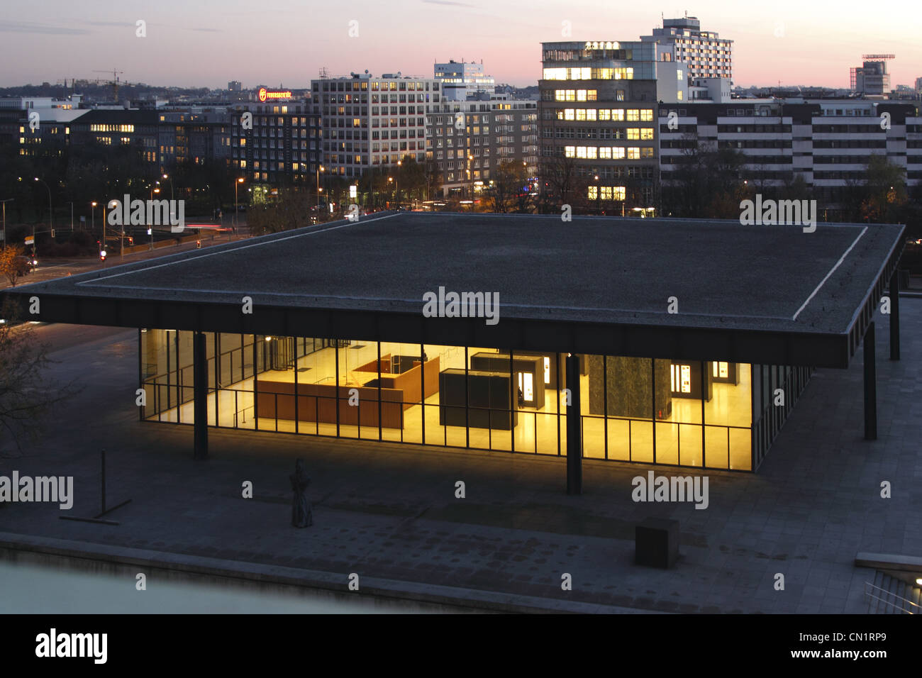 Berlino nuova Galleria Nazionale Neue Nationalgalerie Foto Stock