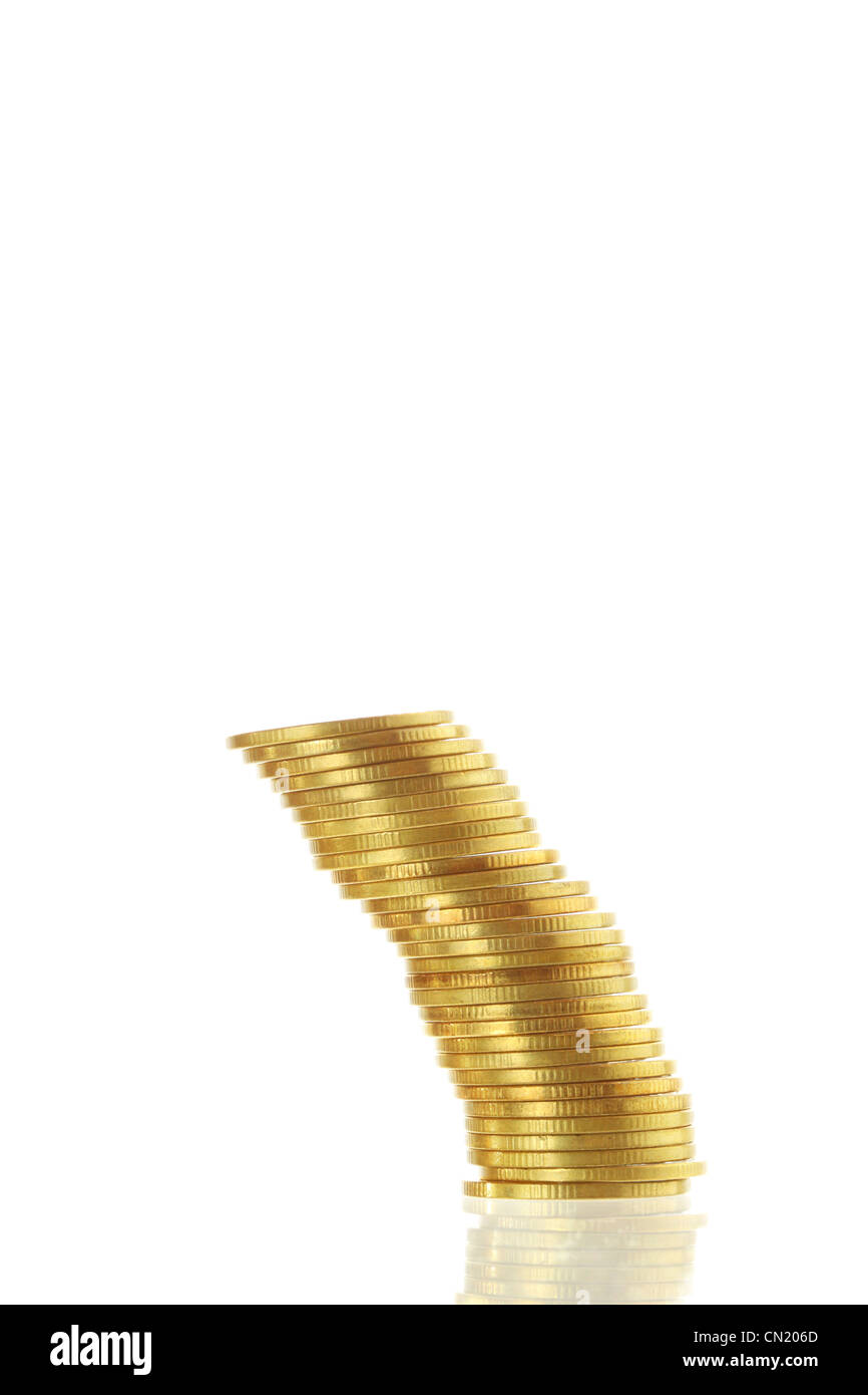 Mucchio di monete in oro Foto Stock