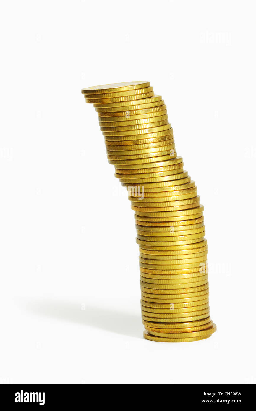 Mucchio di monete in oro Foto Stock