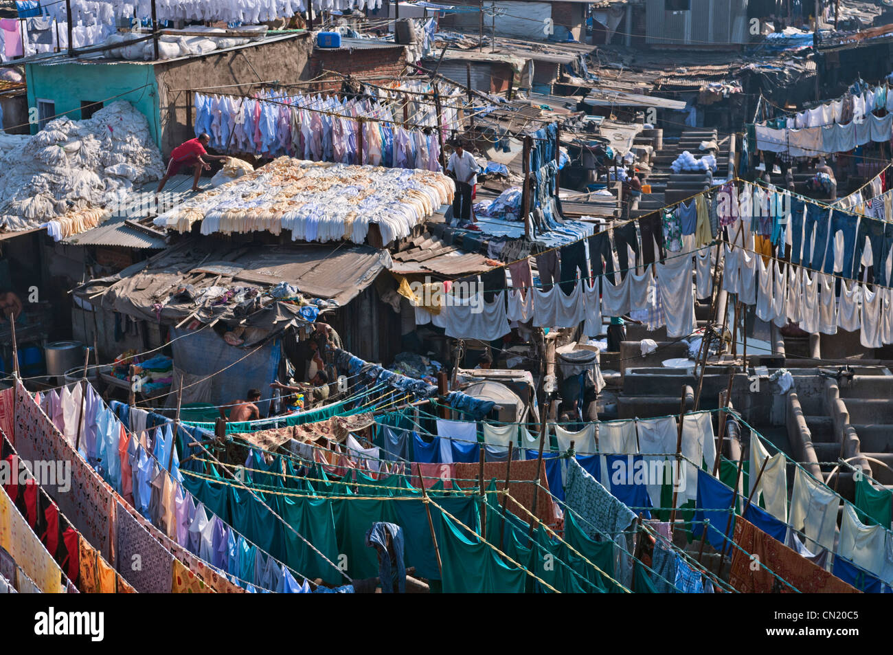 Mahalaxmi Dhobi Ghat scoperta Mumbai Bombay in India Foto Stock