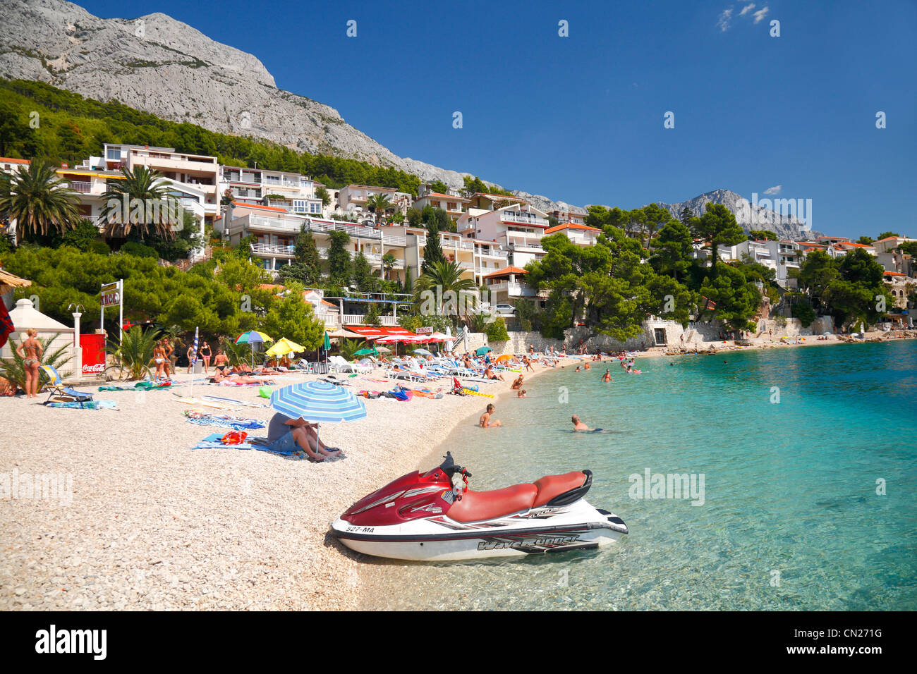 Brela spiaggia di sabbia Foto Stock