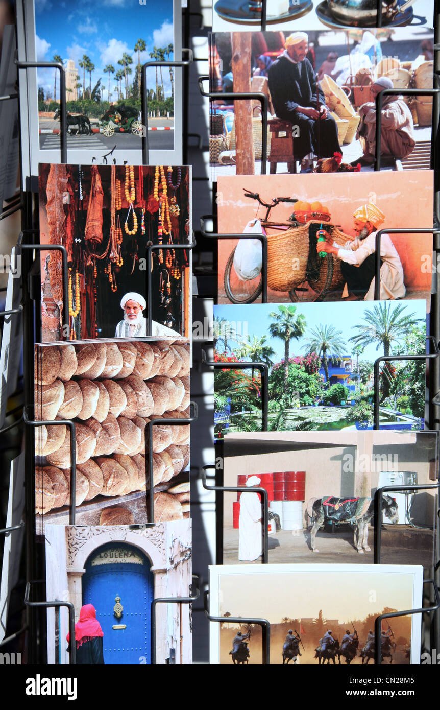 Cartoline di Marrakech Foto Stock