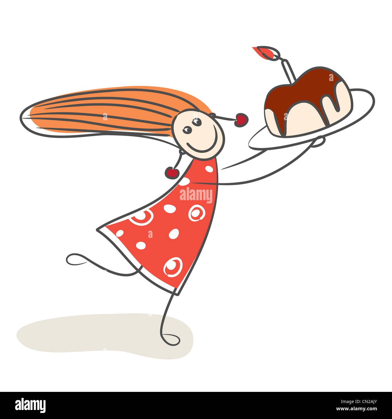 Ragazza del whit della torta di compleanno Foto Stock