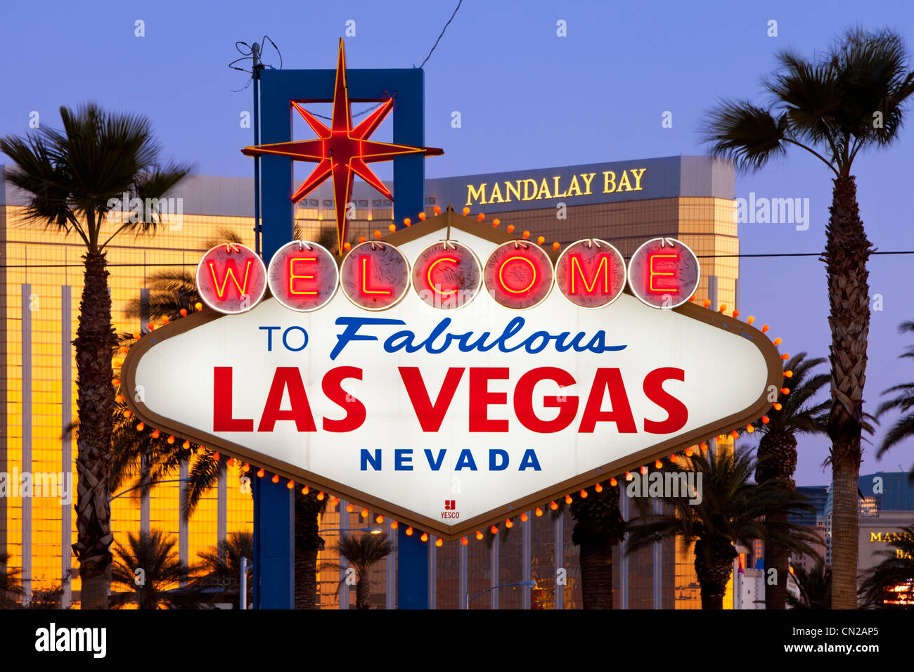 Famoso 'Benvenuto nella favolosa Las Vegas' segno, Las Vegas, Nevada USA Foto Stock