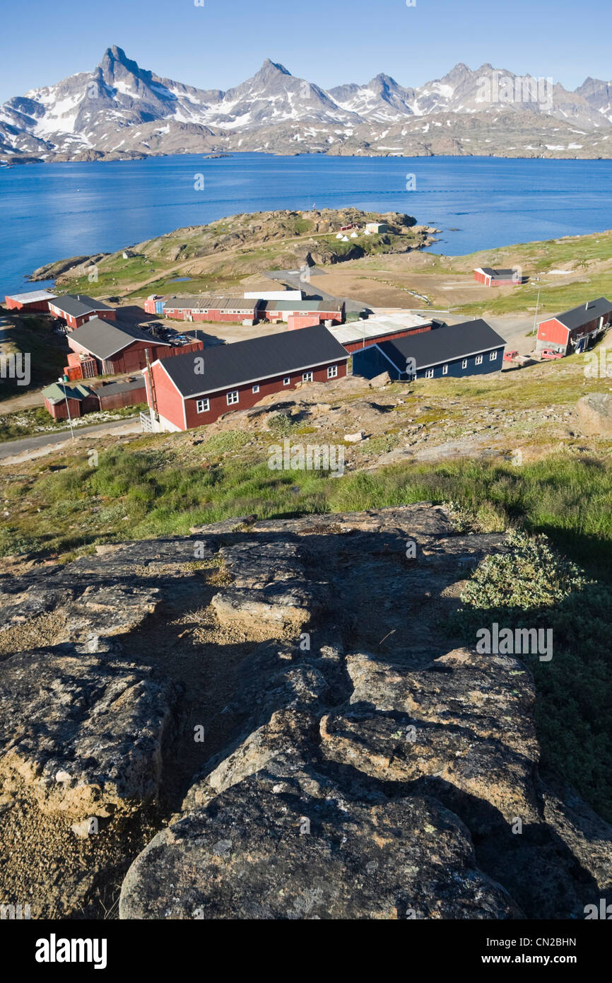 Tasiilaq village, East Coast, Groenlandia Foto Stock