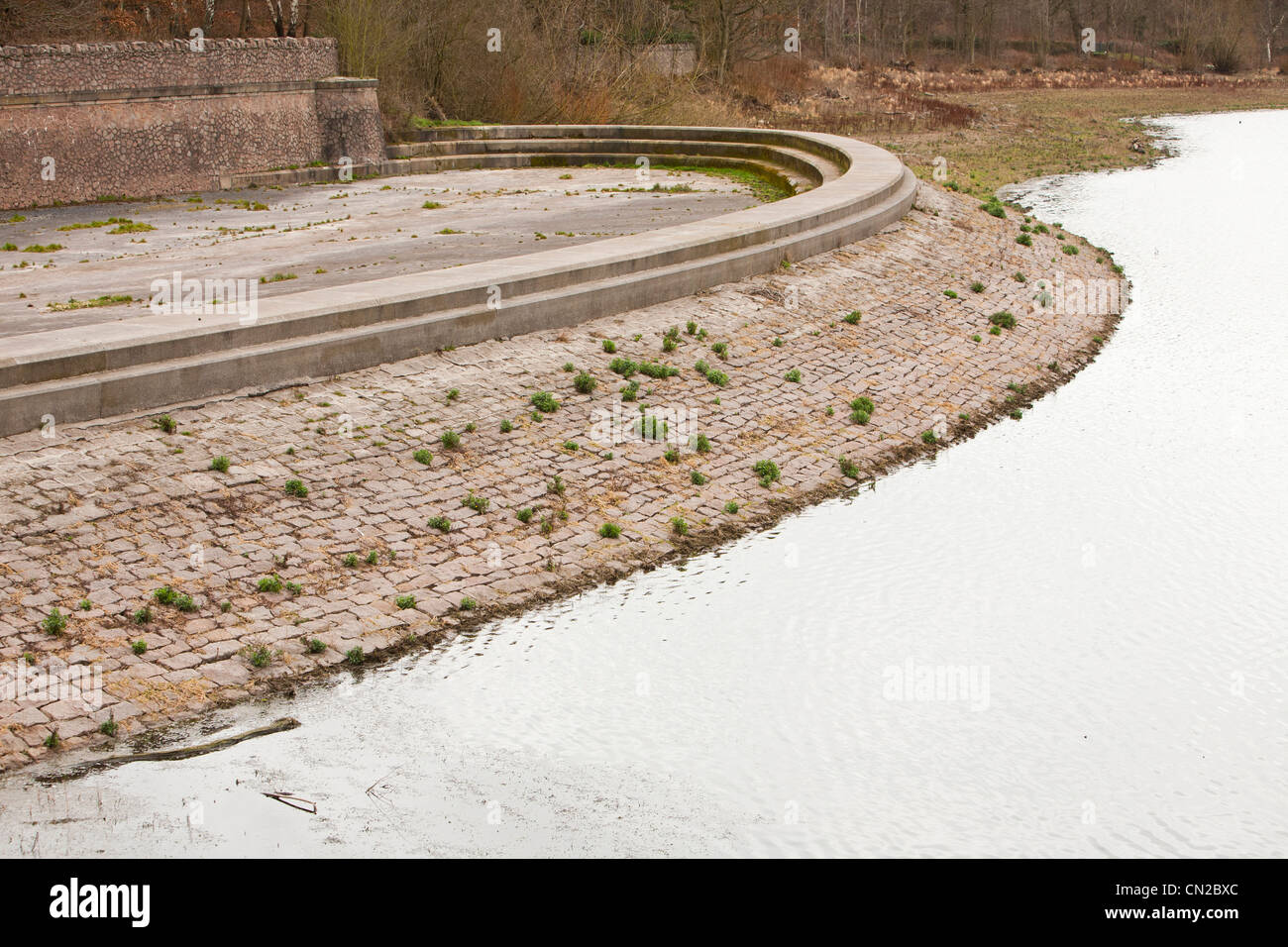 Siccità al serbatoio Swithland, Leicestershire, Regno Unito Foto Stock