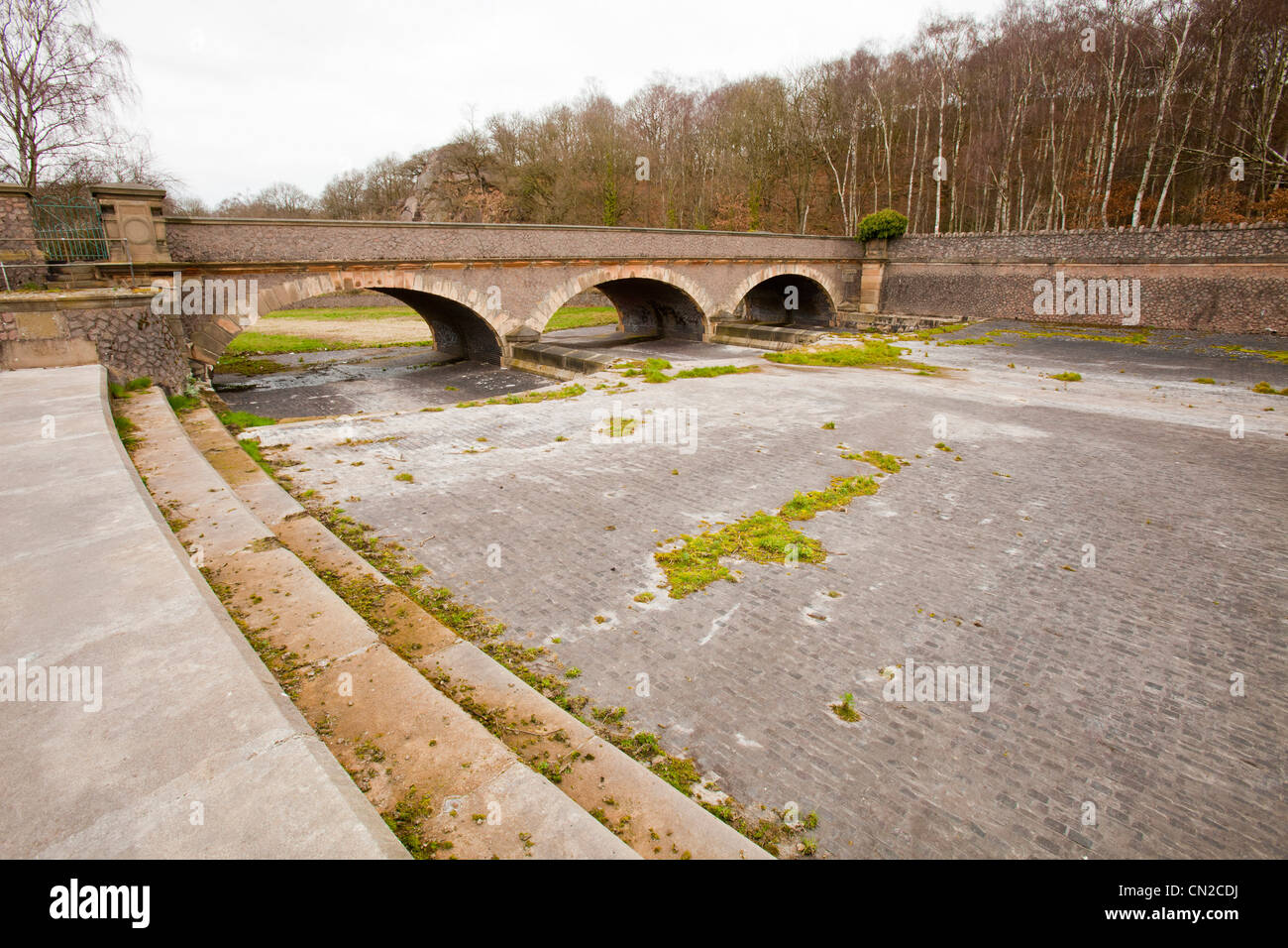 Siccità a Swithland serbatoio nel Leicestershire. Foto Stock
