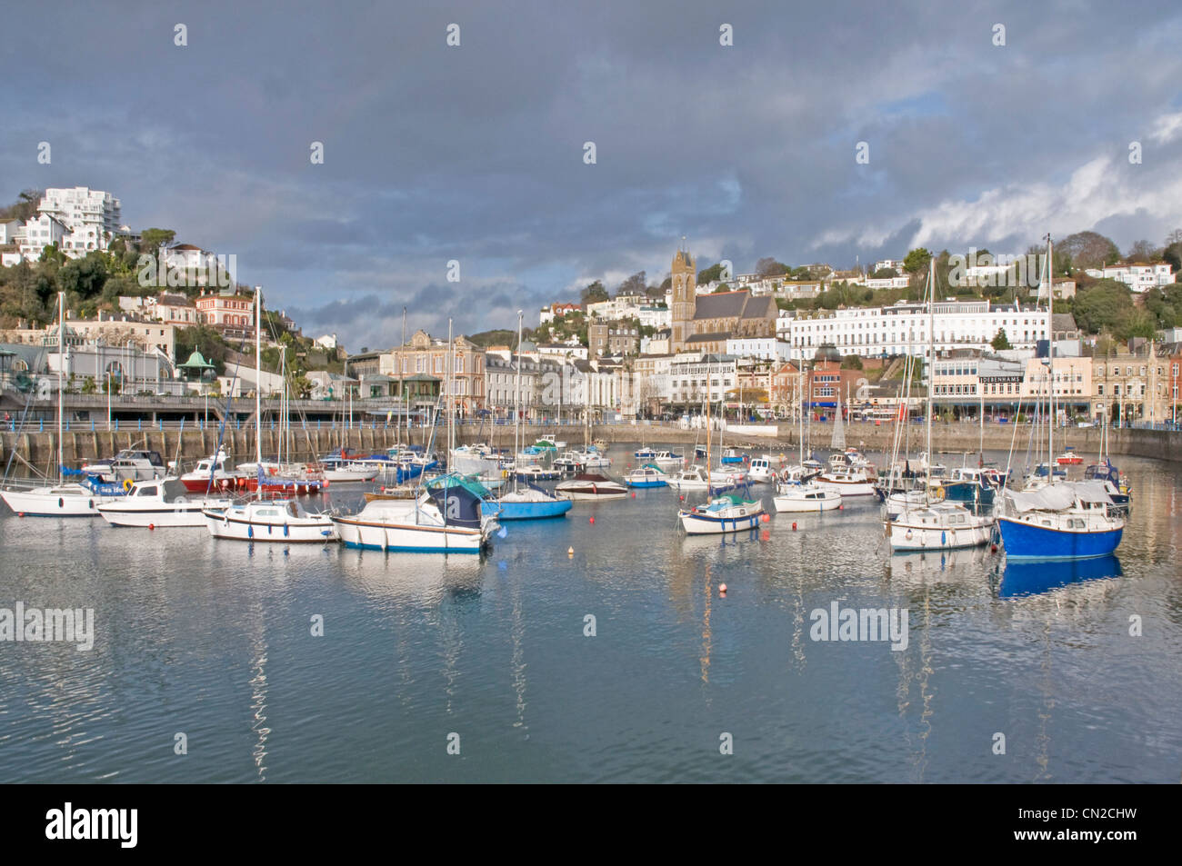 L'area del porto a Torquay, Devon Foto Stock