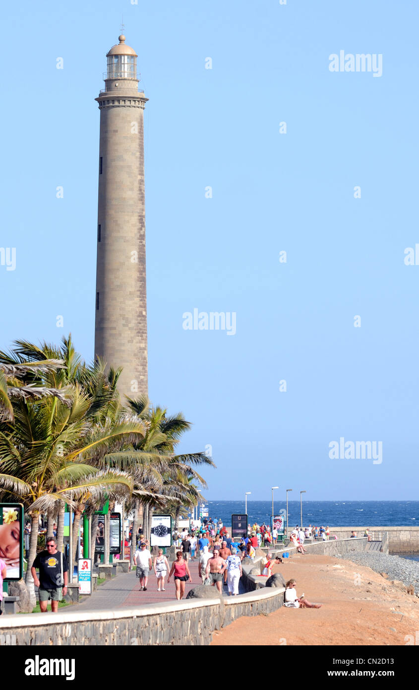 Lighthouse, il faro di Maspalomas, Gran Canaria Isole Canarie Foto Stock