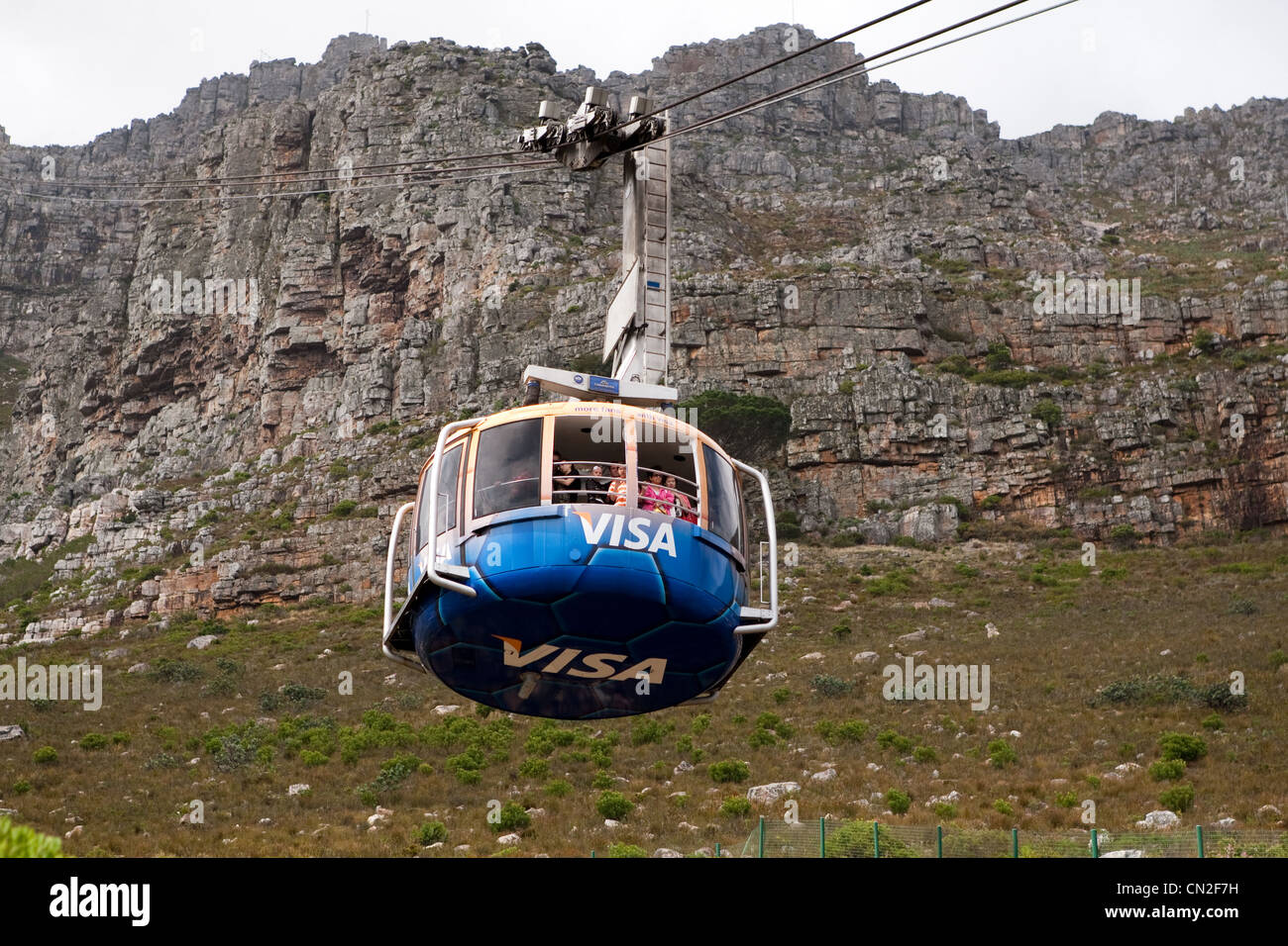 La Cabinovia di Table Mountain e Cape Town, Sud Africa Foto Stock