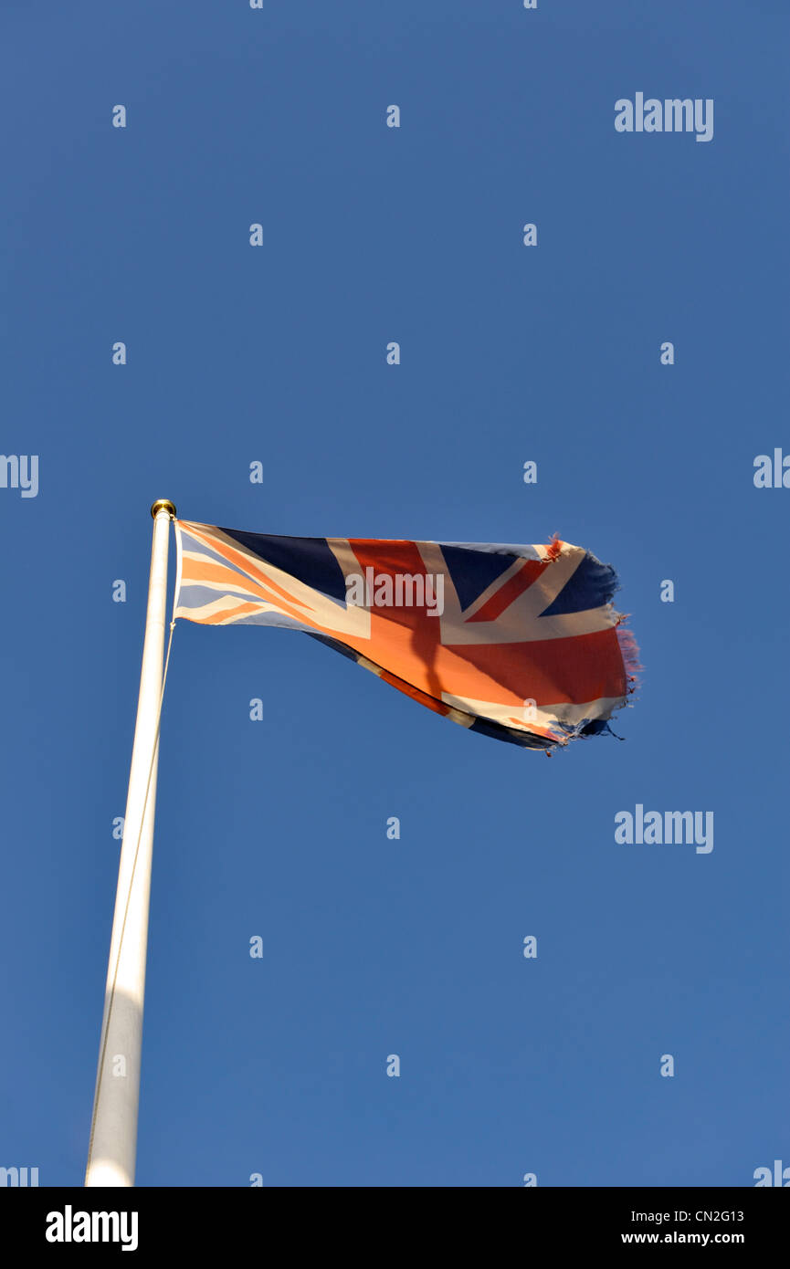 Britannica Union Jack flag flying Foto Stock