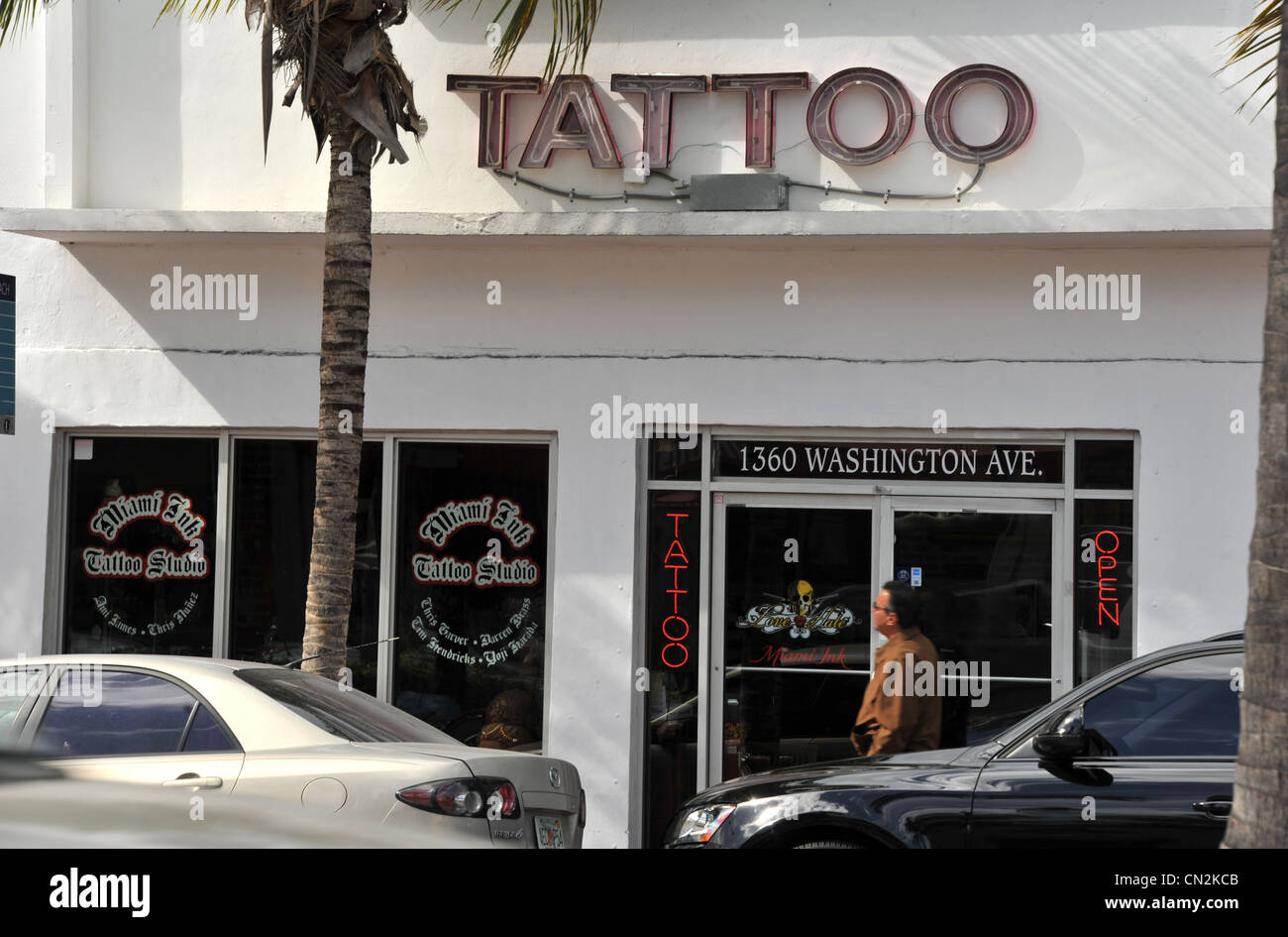 Salotto tattoo, Florida, Stati Uniti d'America Foto Stock