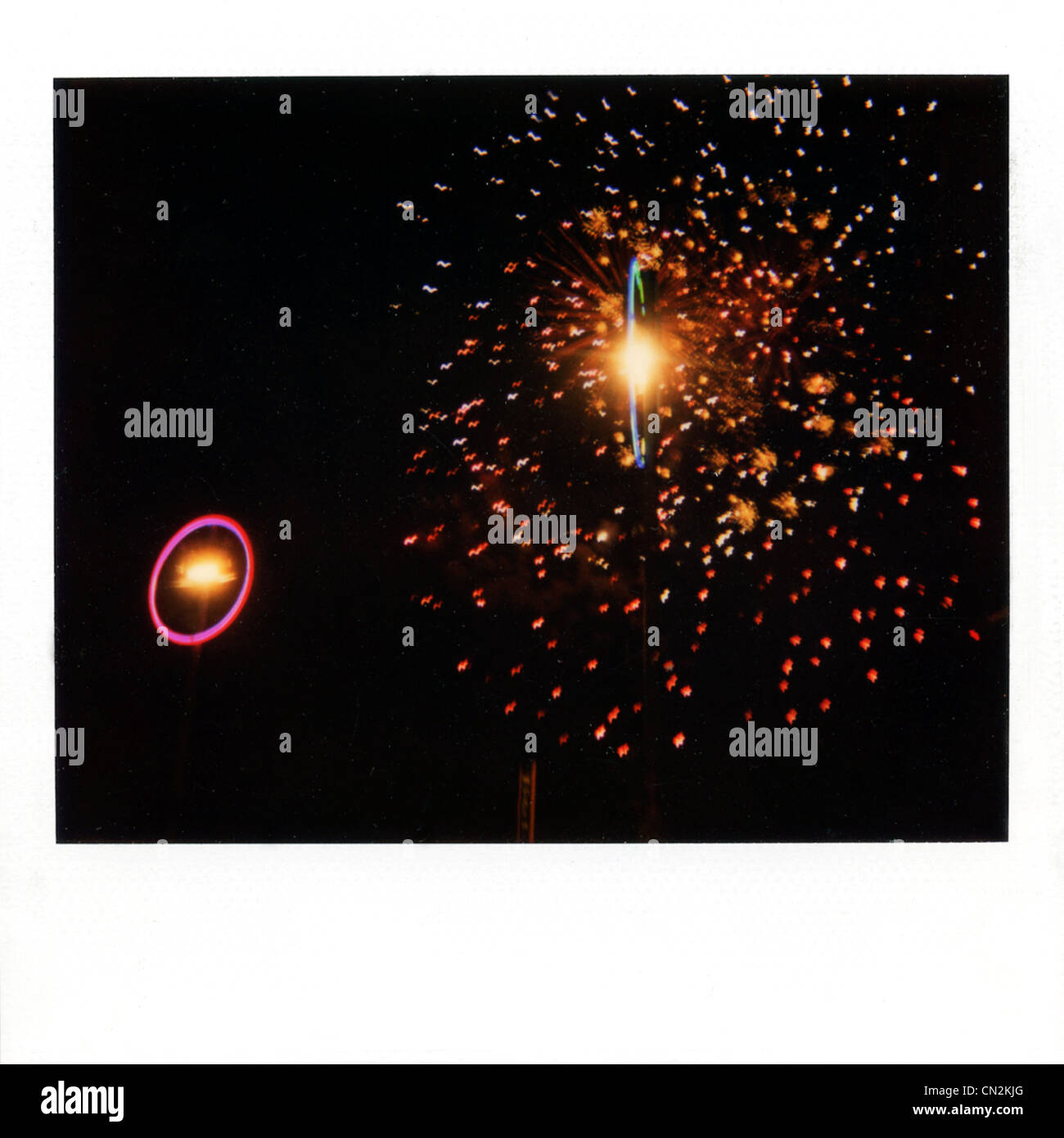 Pellicola Istante fotografia di fuochi d'artificio Foto Stock