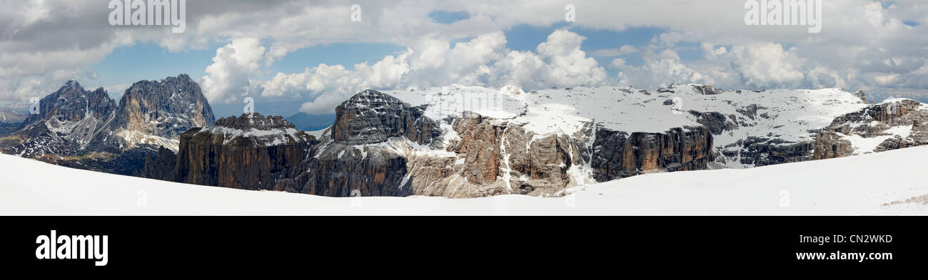 Sella mountain range, Dolomiti, Italia Foto Stock