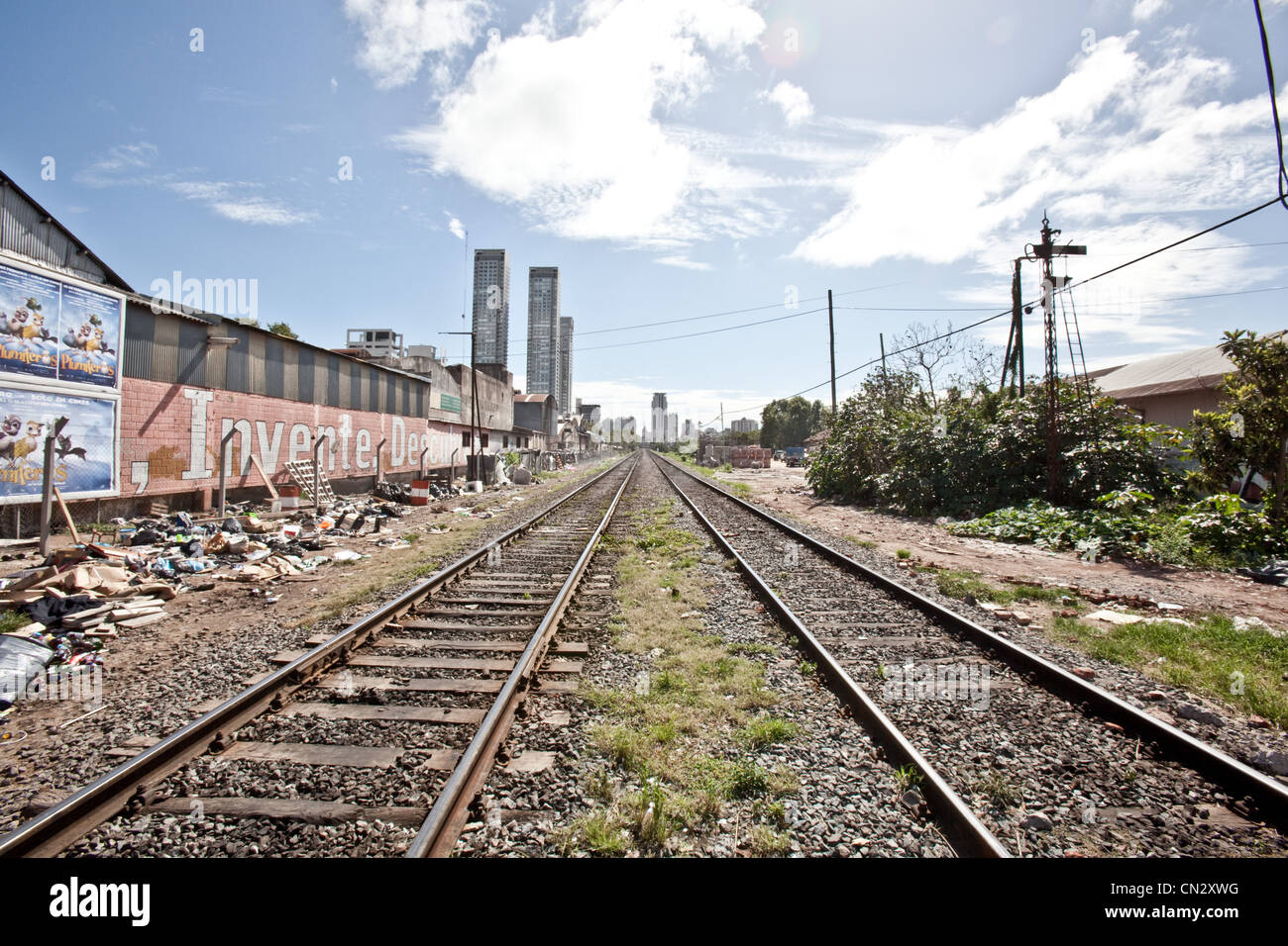 I binari ferroviari, Buenos Aires, Argentina Foto Stock