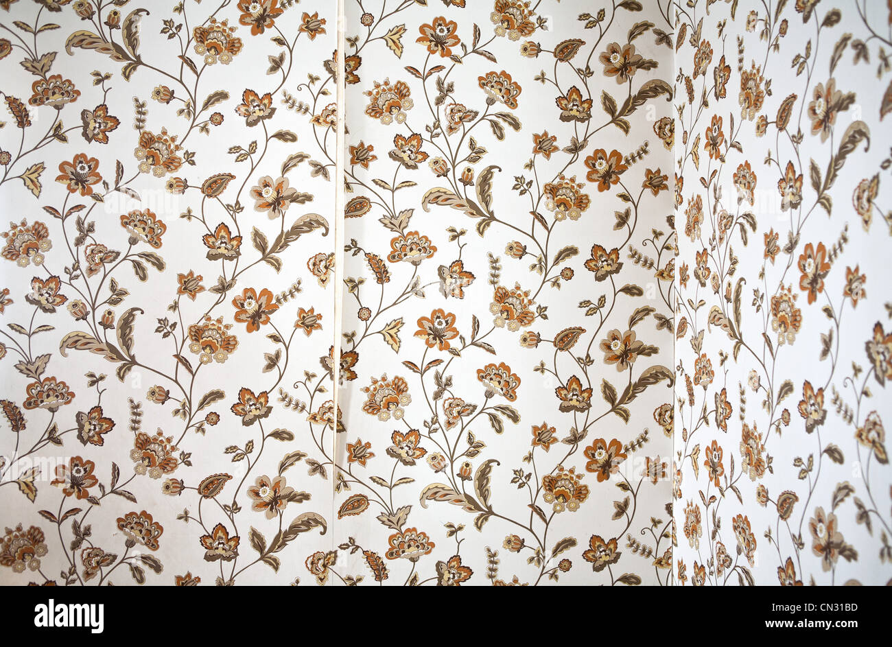 Peeling carta da parati floreale Foto Stock