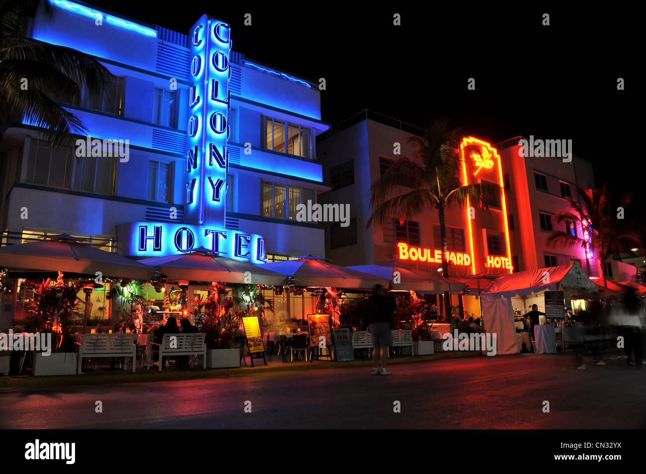 La struttura Colony Hotel, Miami, Florida, Stati Uniti d'America Foto Stock