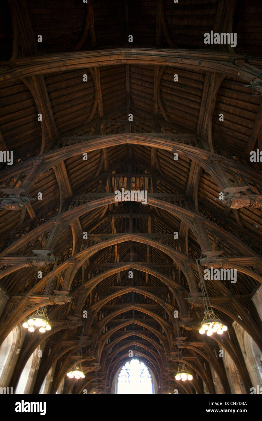 Inghilterra, Londra, Palazzo di Westminster, Hammer-Beam Tetto di Westminster Hall Foto Stock