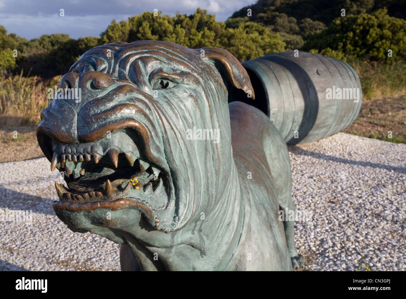 Australia e Tasmania, Port Arthur colonia penale, elencato come patrimonio mondiale dall UNESCO, il dog line sito, dove 80 cani utilizzato per Foto Stock