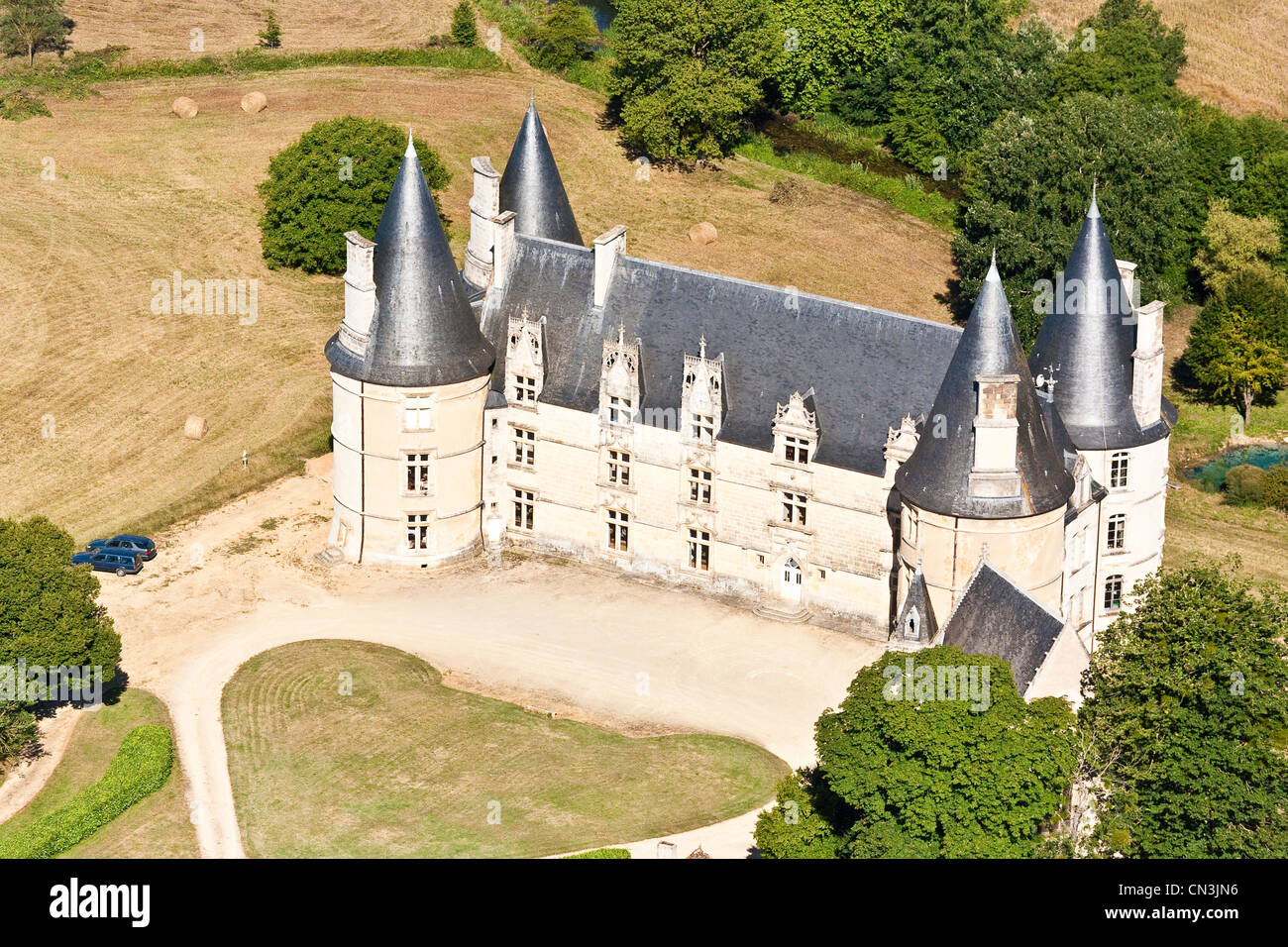 Francia, Vienne, Magne, la costruzione del castello di Roche si estende a partire dalla fine del XV al XVIII secolo il parco è stato Foto Stock
