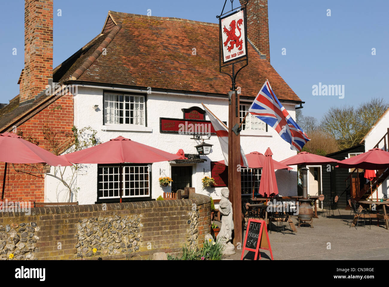 Il Pub Red Lion in Little Missenden, Buckinghamshire, U.K. Foto Stock