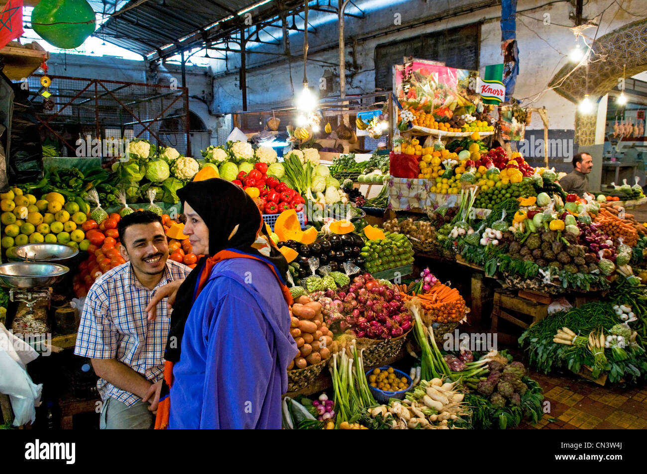 Il Marocco, Tangeri Tetouan Regione, Tangeri, mercato in Gran Socco (il grande souk) Foto Stock