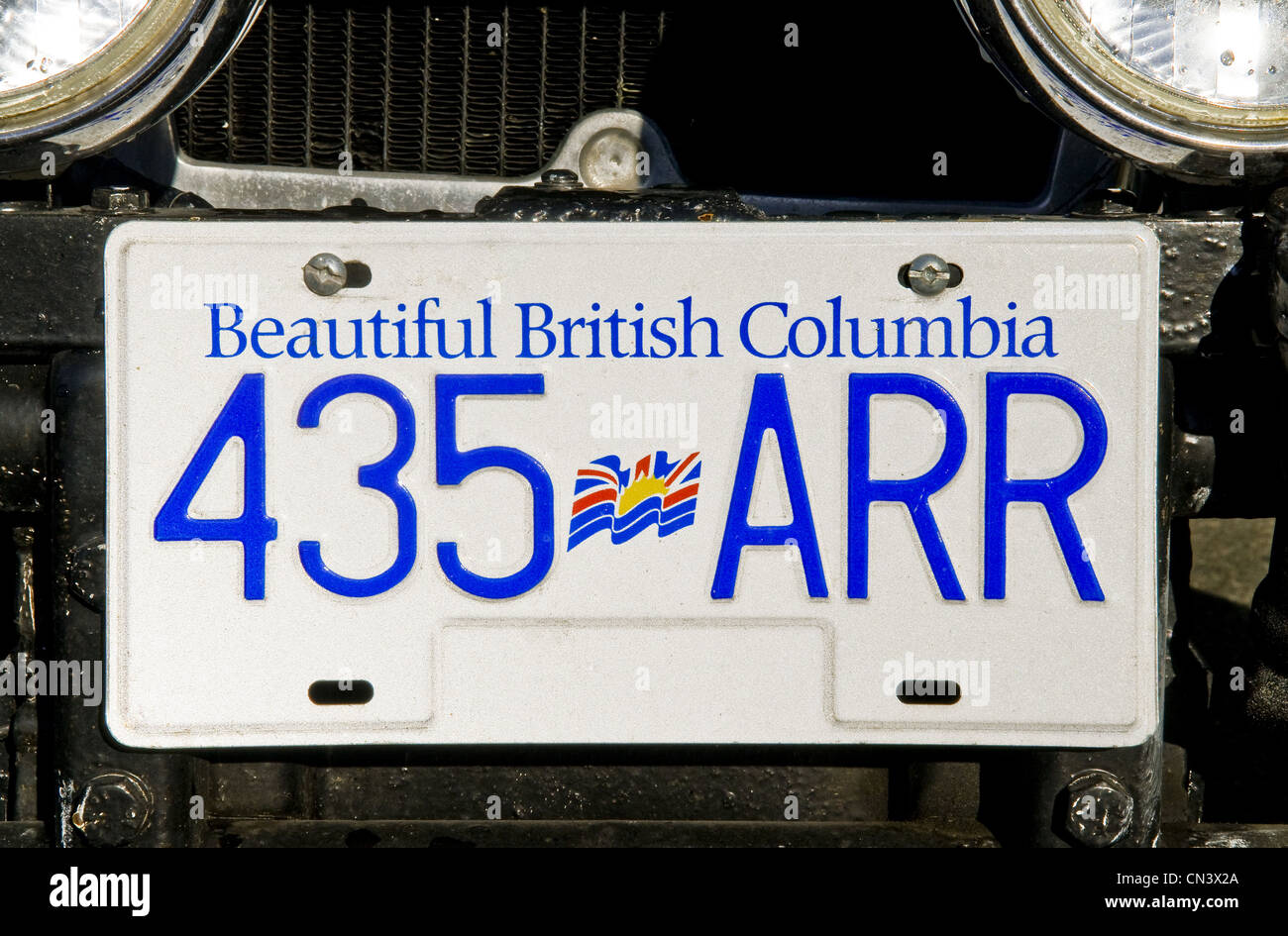 Canada, British Columbia, l'isola di Vancouver, Victoria, la città capitale di stato, la registrazione locale delle targhe automobilistiche Foto Stock