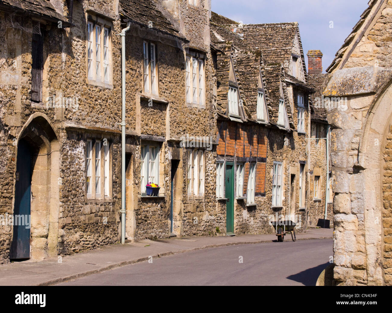 Lacock Village Cottages Wiltshire, Inghilterra Foto Stock