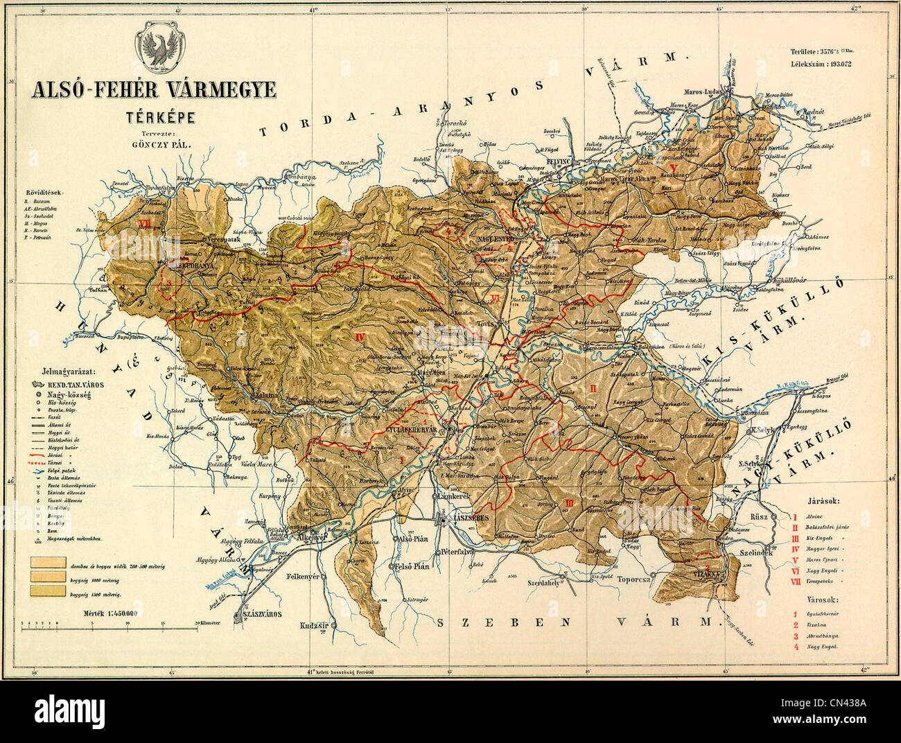 Vecchia mappa Foto Stock