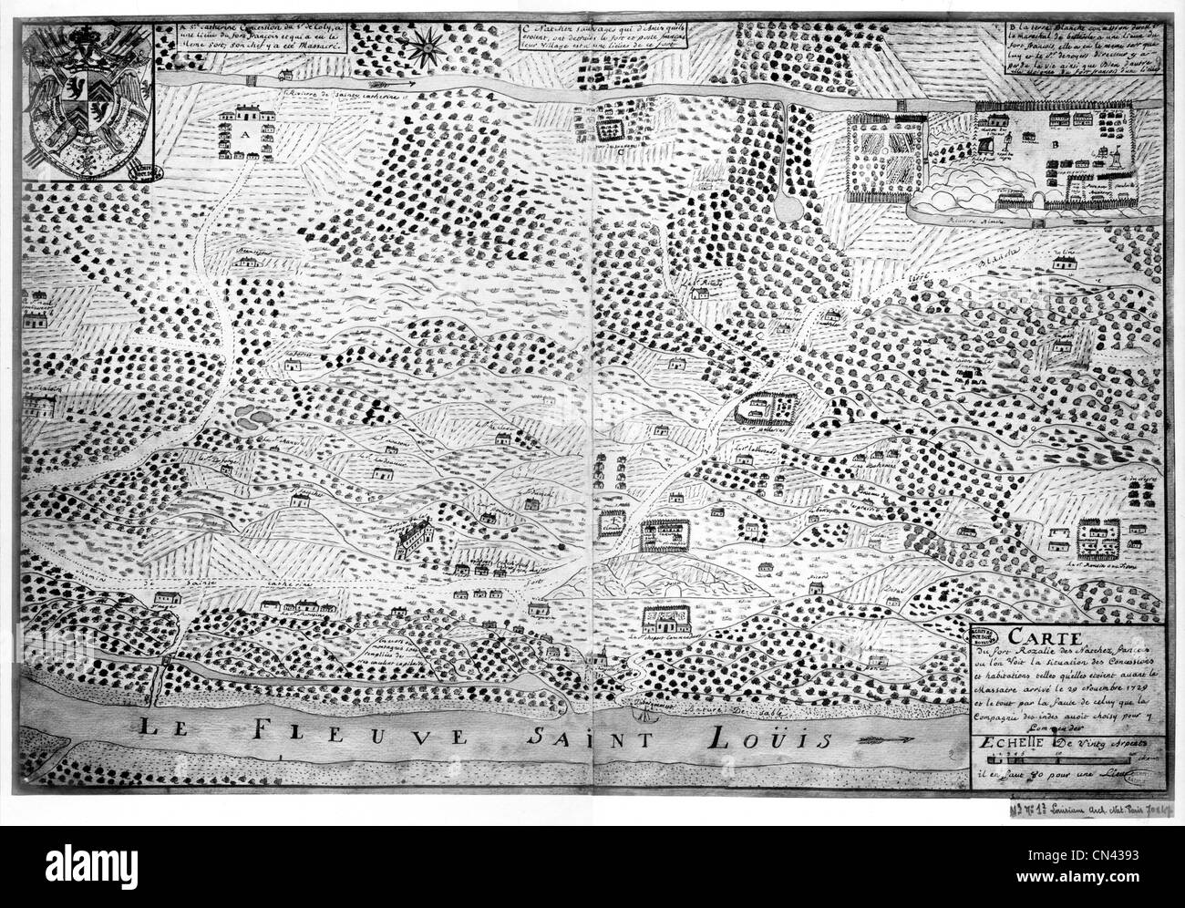 Vecchia mappa Foto Stock