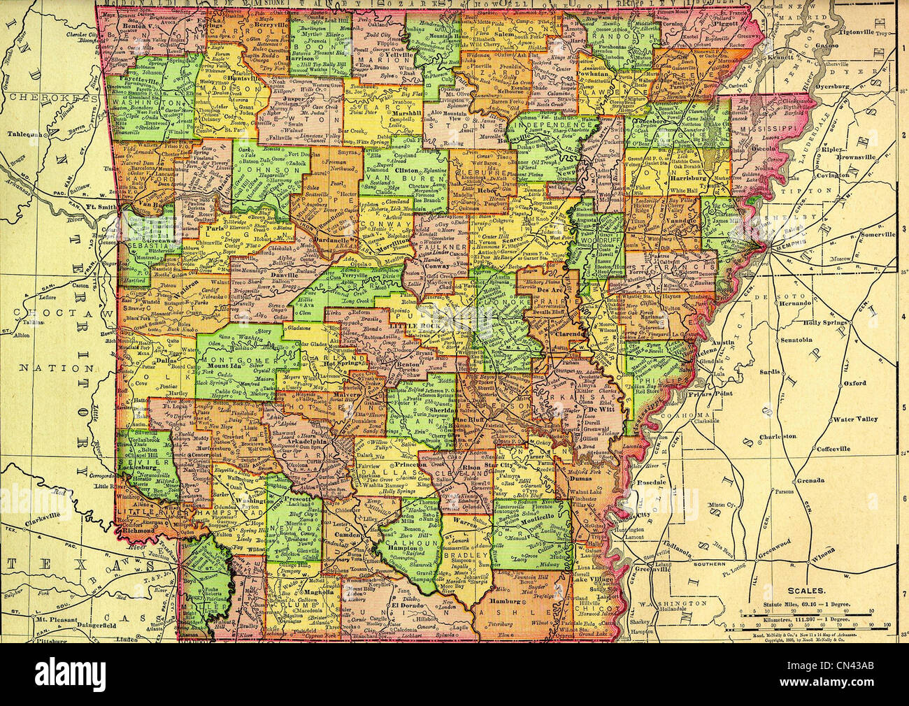 Vecchia mappa Foto Stock