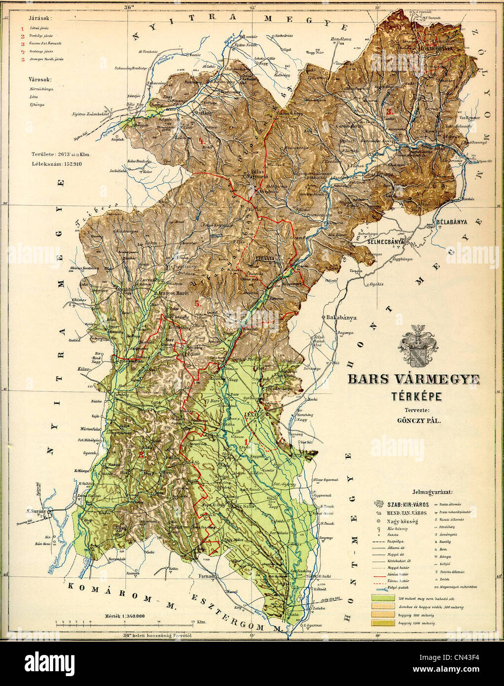 Vecchia mappa Foto Stock