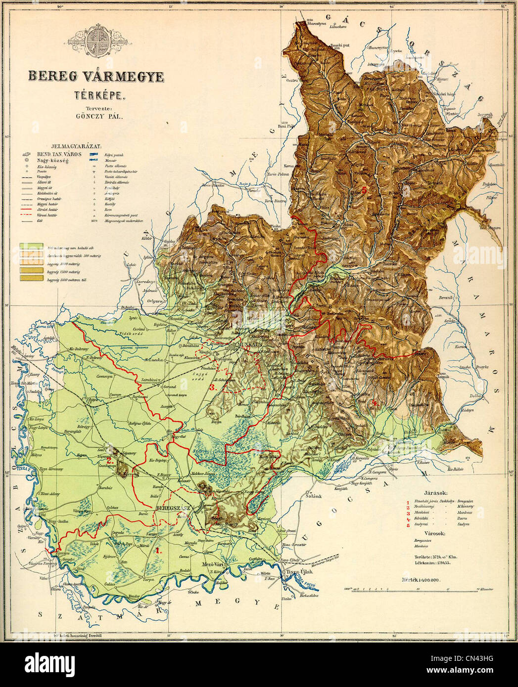 Vecchia mappa Foto Stock