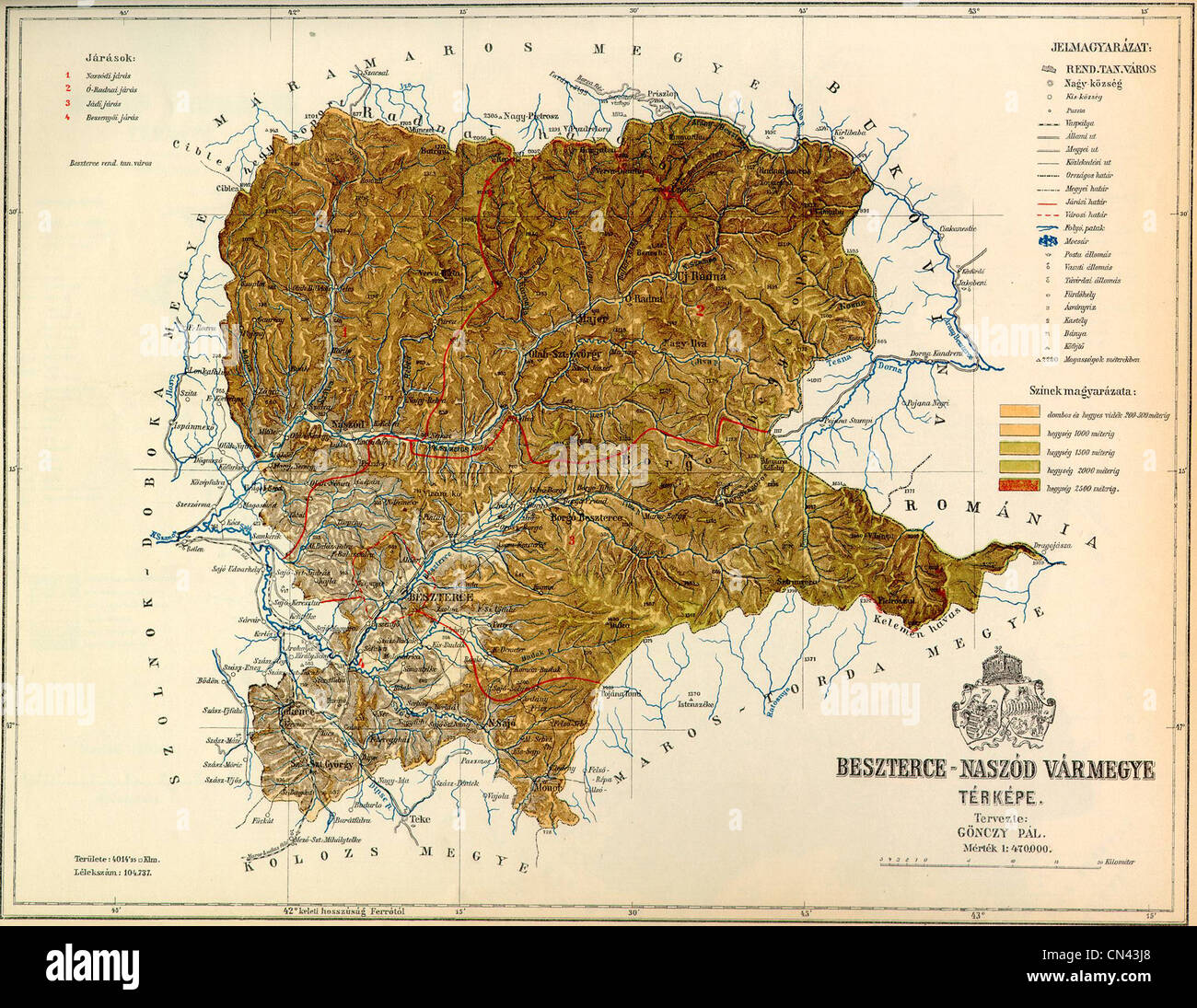 Vecchia mappa Foto Stock