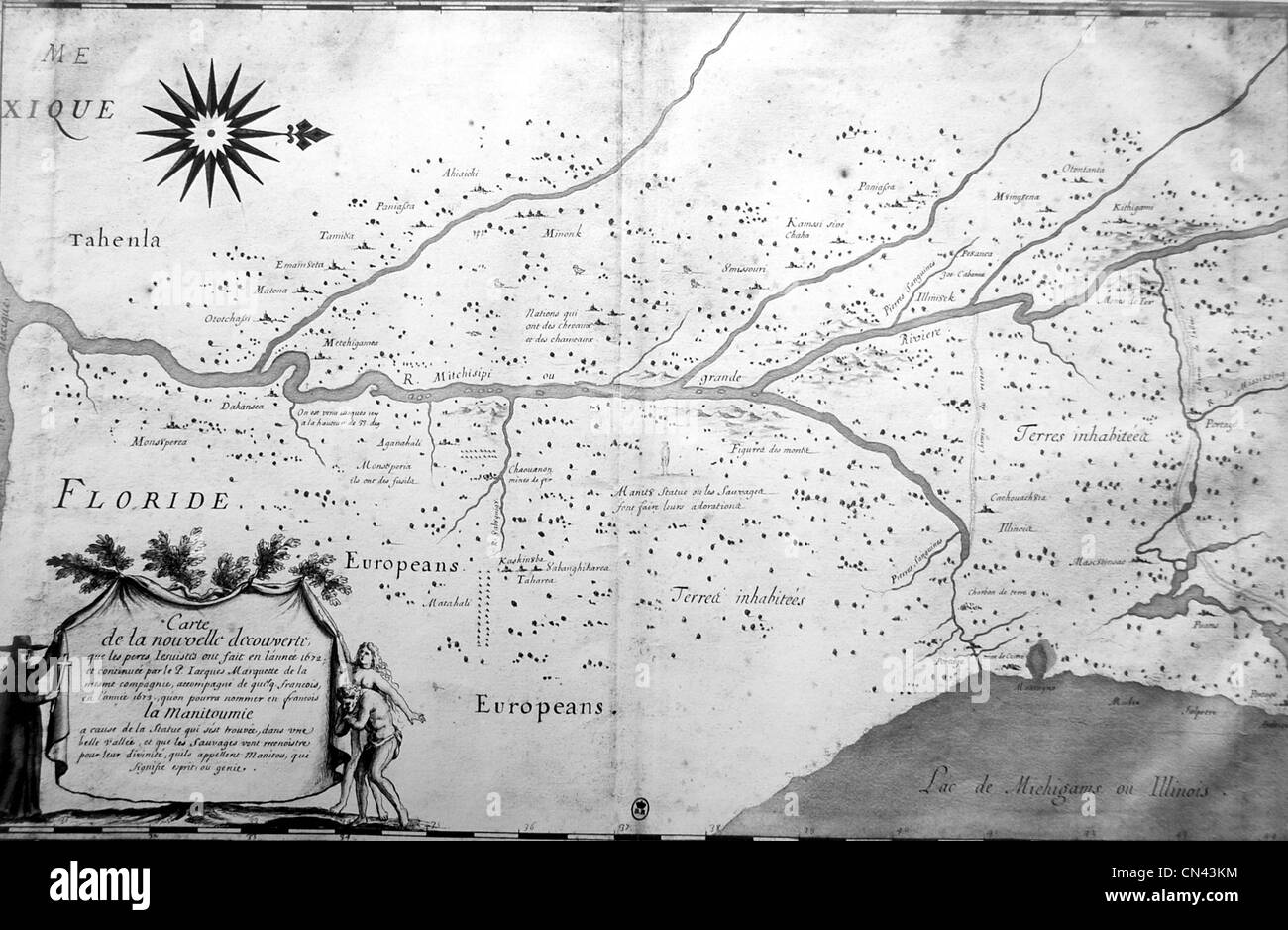 Vecchia mappa Foto Stock