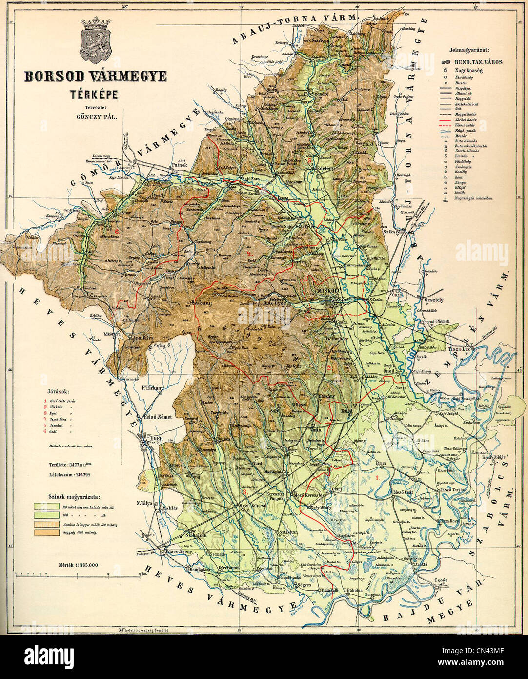 Vecchia mappa Foto Stock