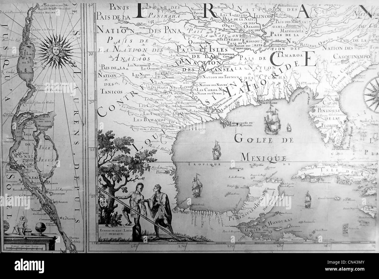 Vecchia mappa Foto Stock