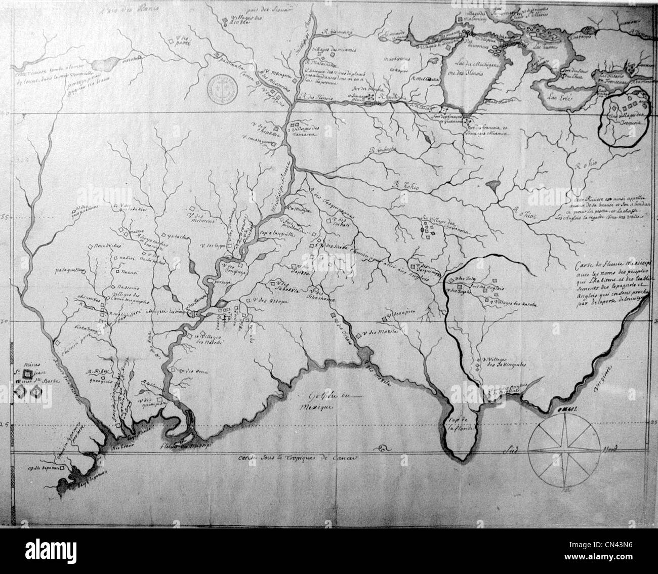 Vecchia mappa Foto Stock