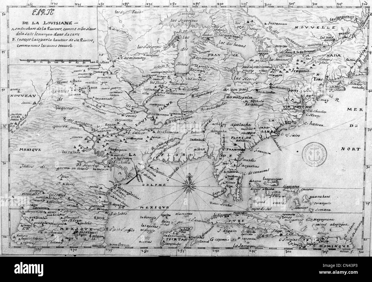 Vecchia mappa Foto Stock