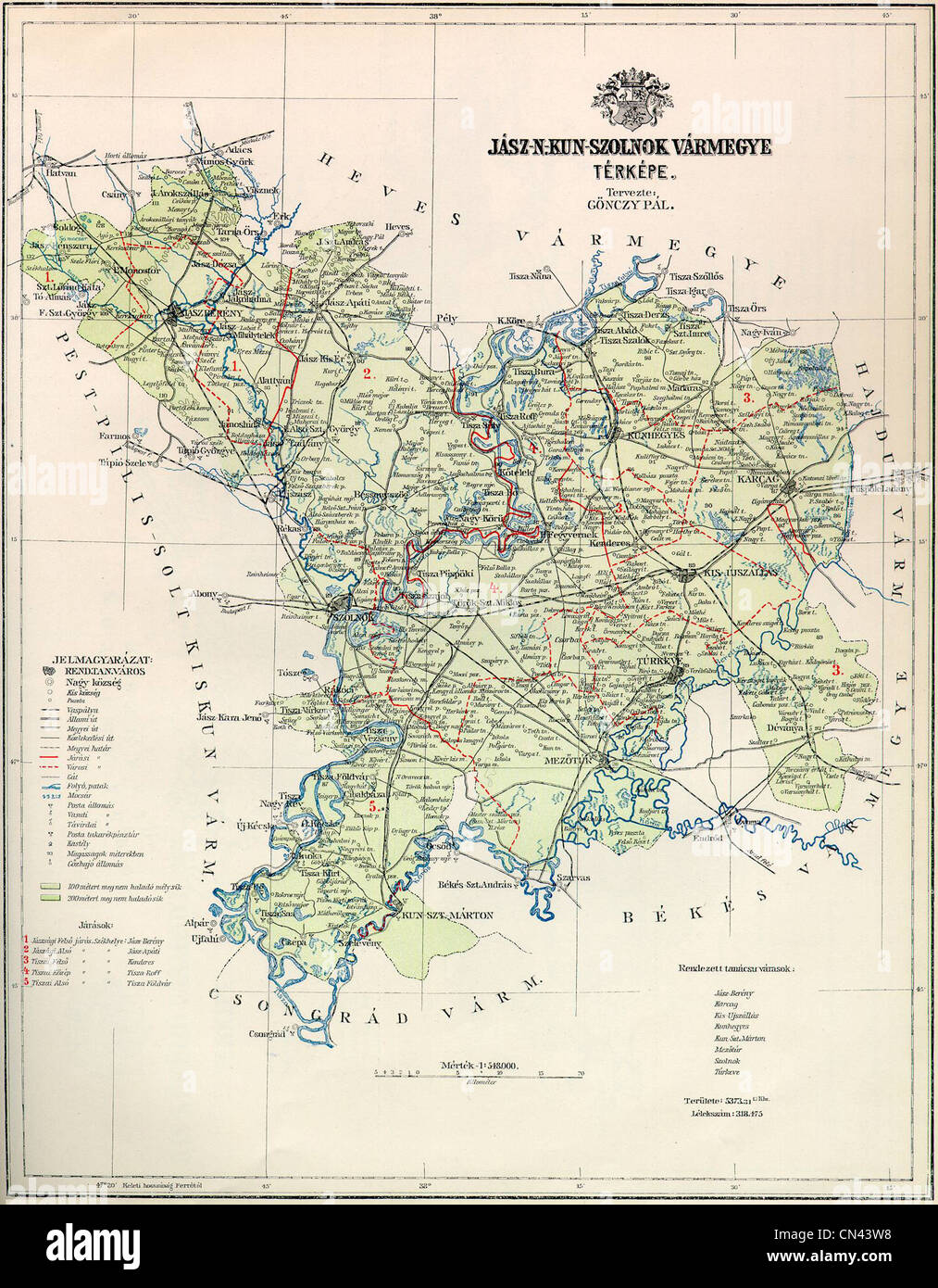 Vecchia mappa Foto Stock