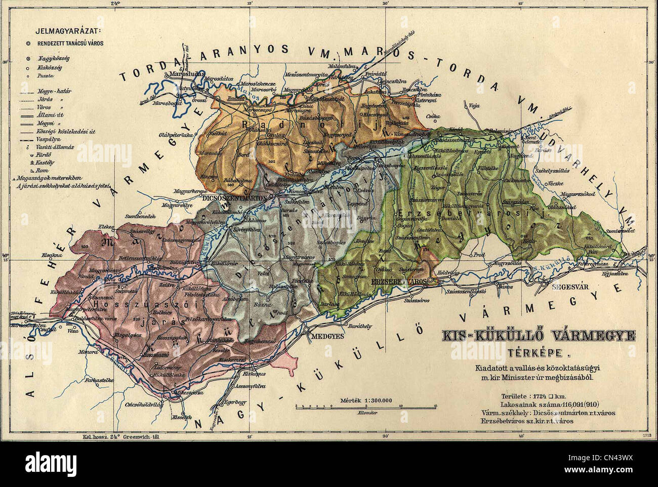 Vecchia mappa Foto Stock