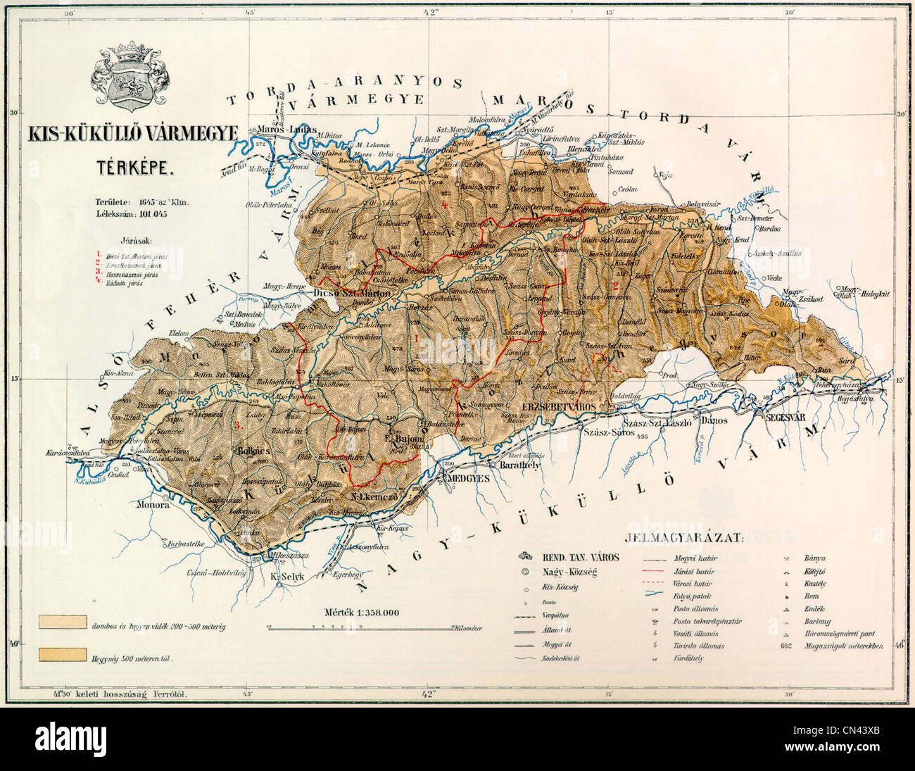Vecchia mappa Foto Stock