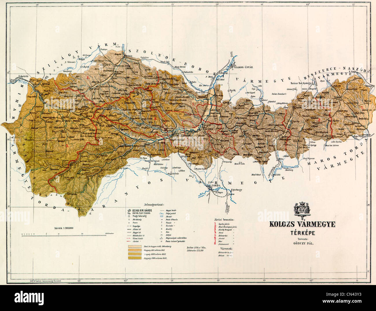 Vecchia mappa Foto Stock