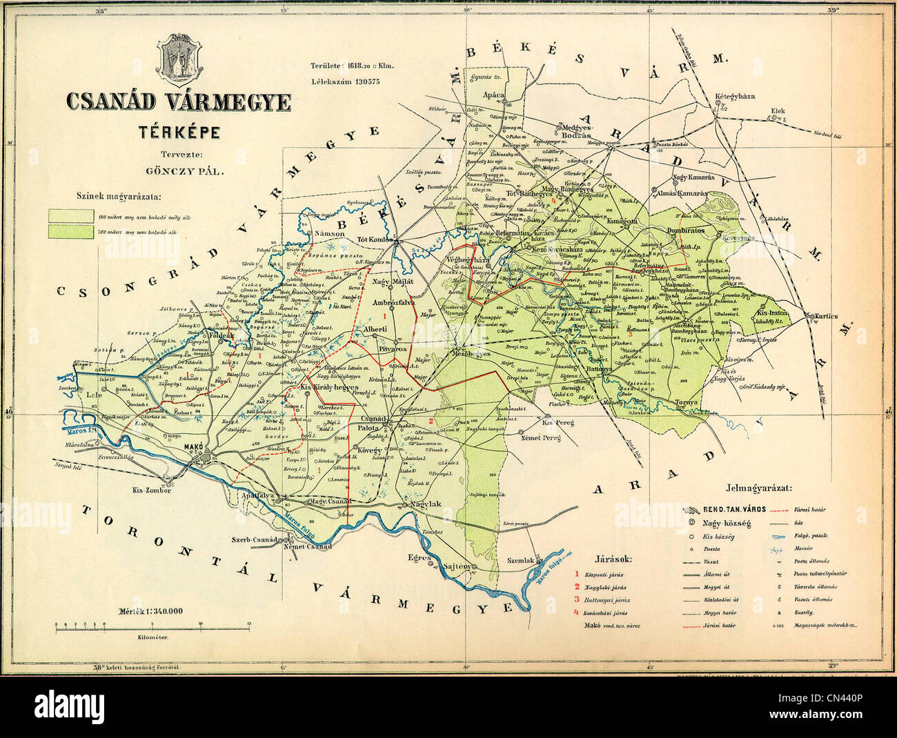 Vecchia mappa Foto Stock