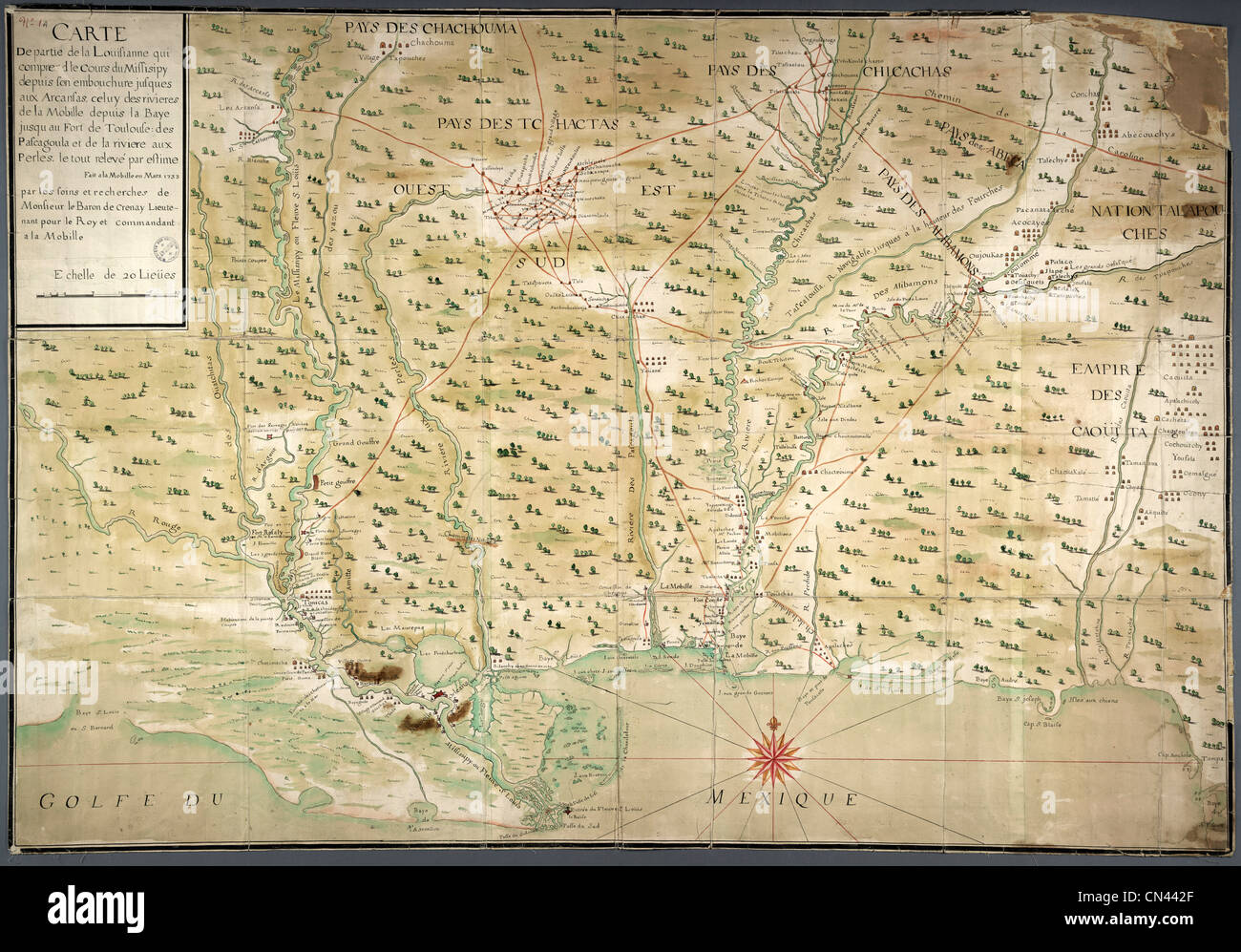 Vecchia mappa Foto Stock