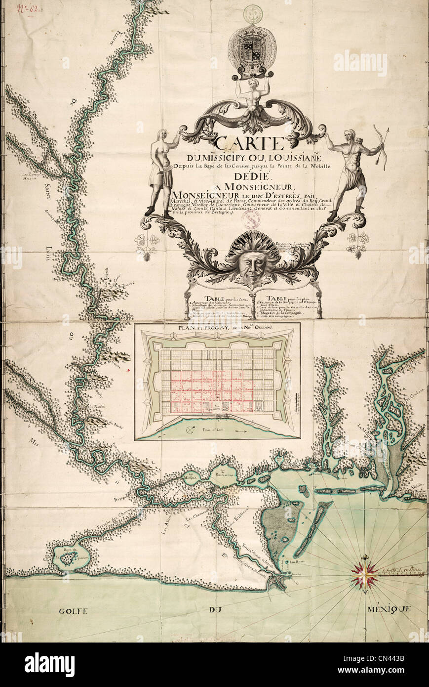 Vecchia mappa Foto Stock