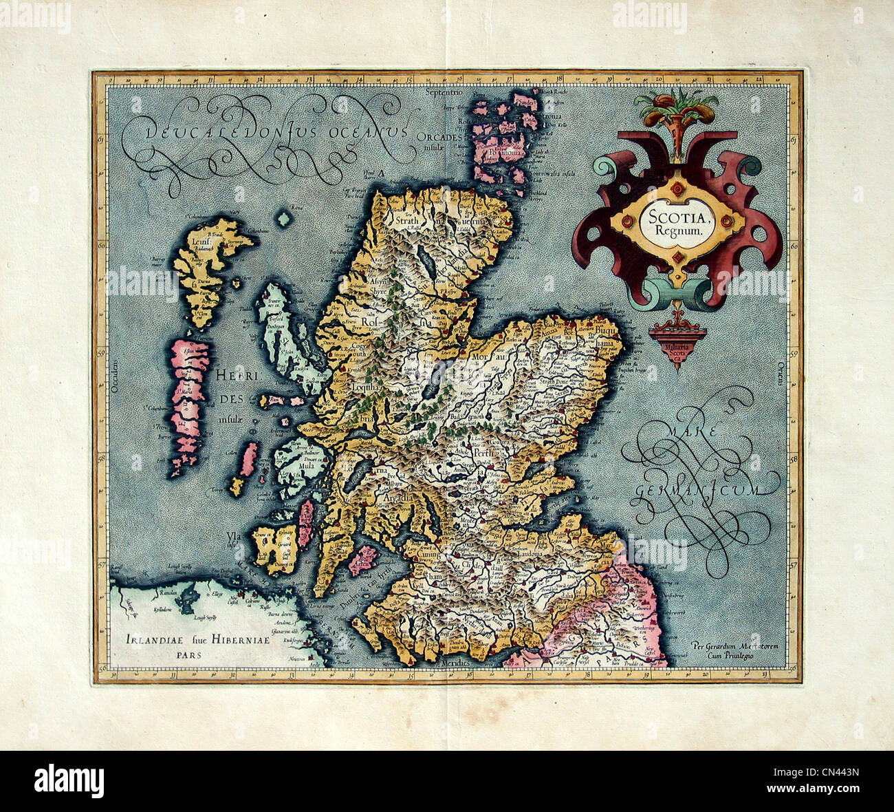 Vecchia mappa Foto Stock