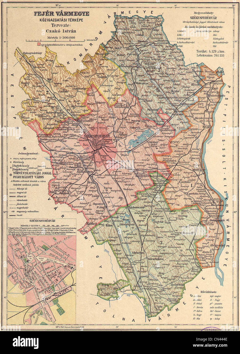 Vecchia mappa Foto Stock