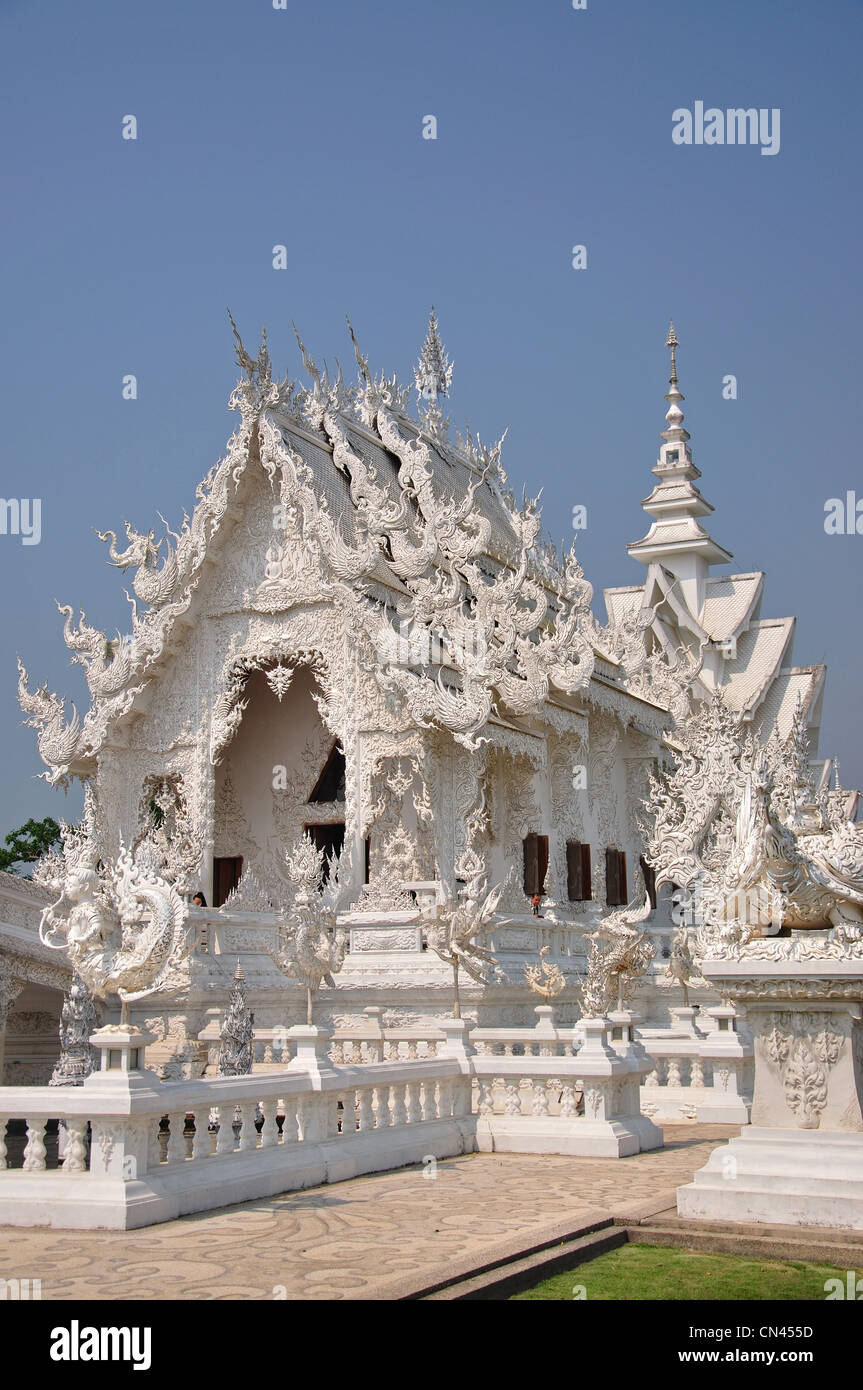 Wat Rong Khun tempio, Chiang Rai, provincia di Chiang Rai, Thailandia Foto Stock