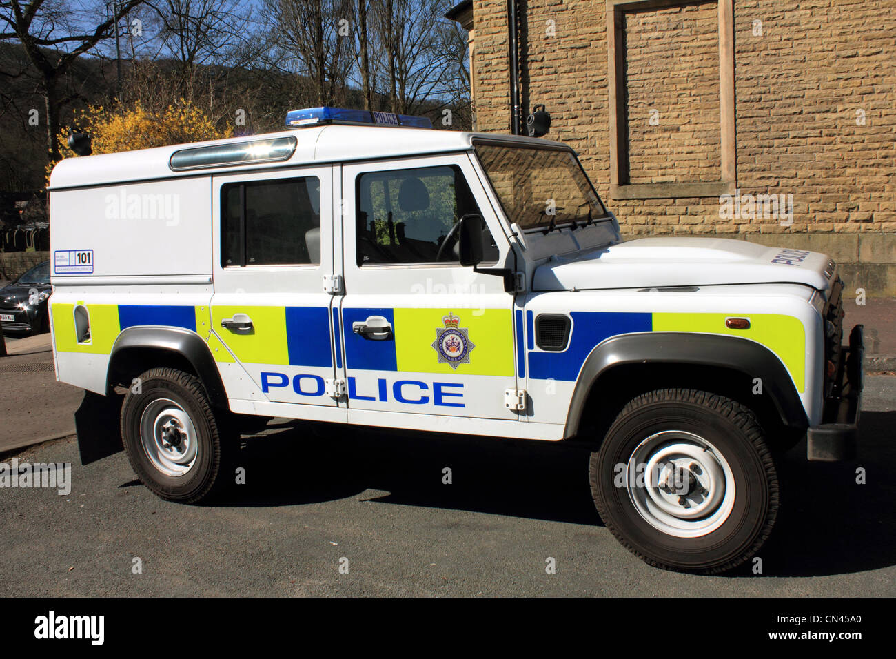 La polizia Off Road Land Rover usato per il salvataggio e altre operazioni Foto Stock